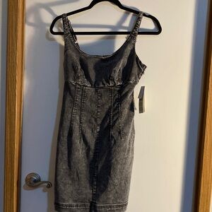 No Boundaries Charcoal Denim Dress